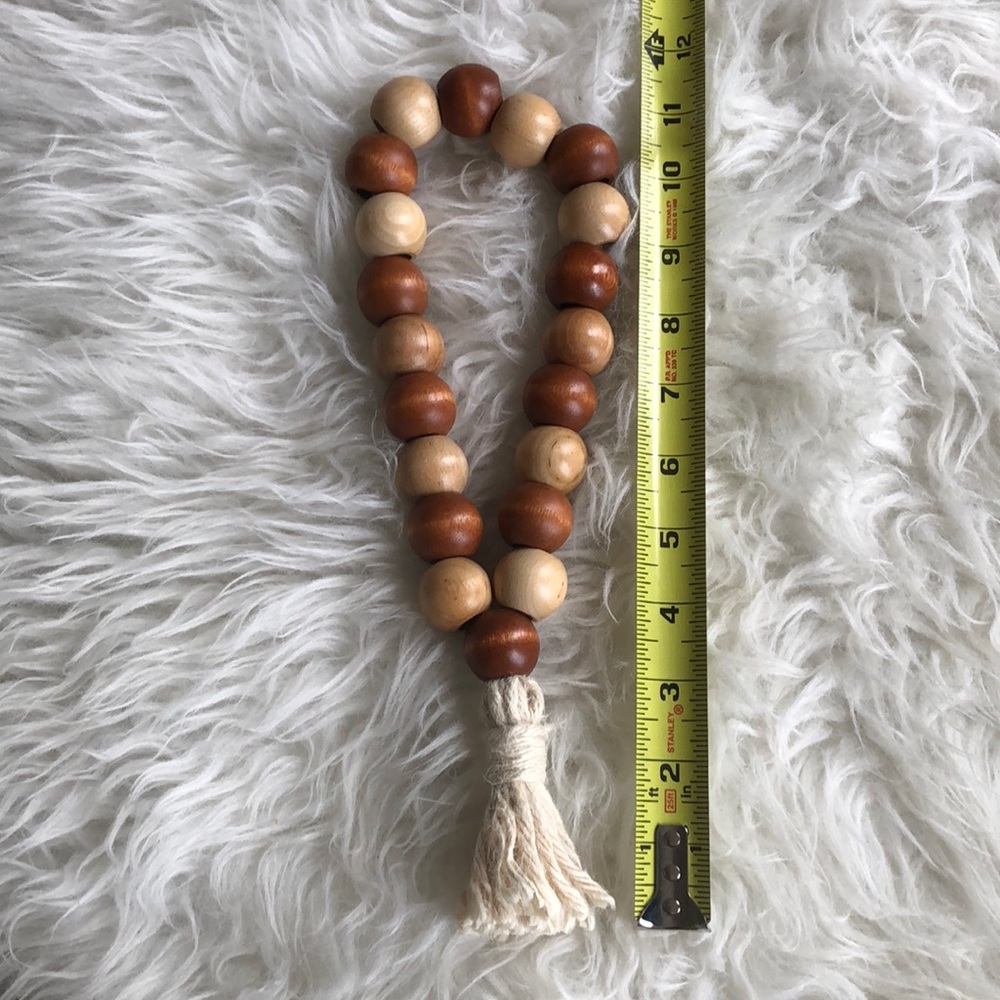 Wooden bead bottle garland